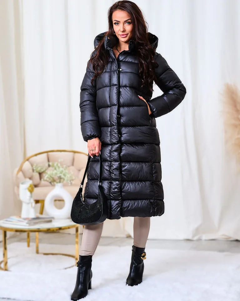 Czarna damska kurtka zimowa Kurtki / Marynarki / Płaszcze