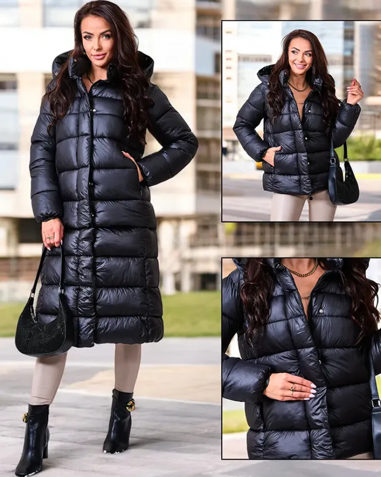 Czarna damska kurtka zimowa Kurtki / Marynarki / Płaszcze