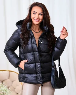 Czarna damska kurtka zimowa Kurtki / Marynarki / Płaszcze