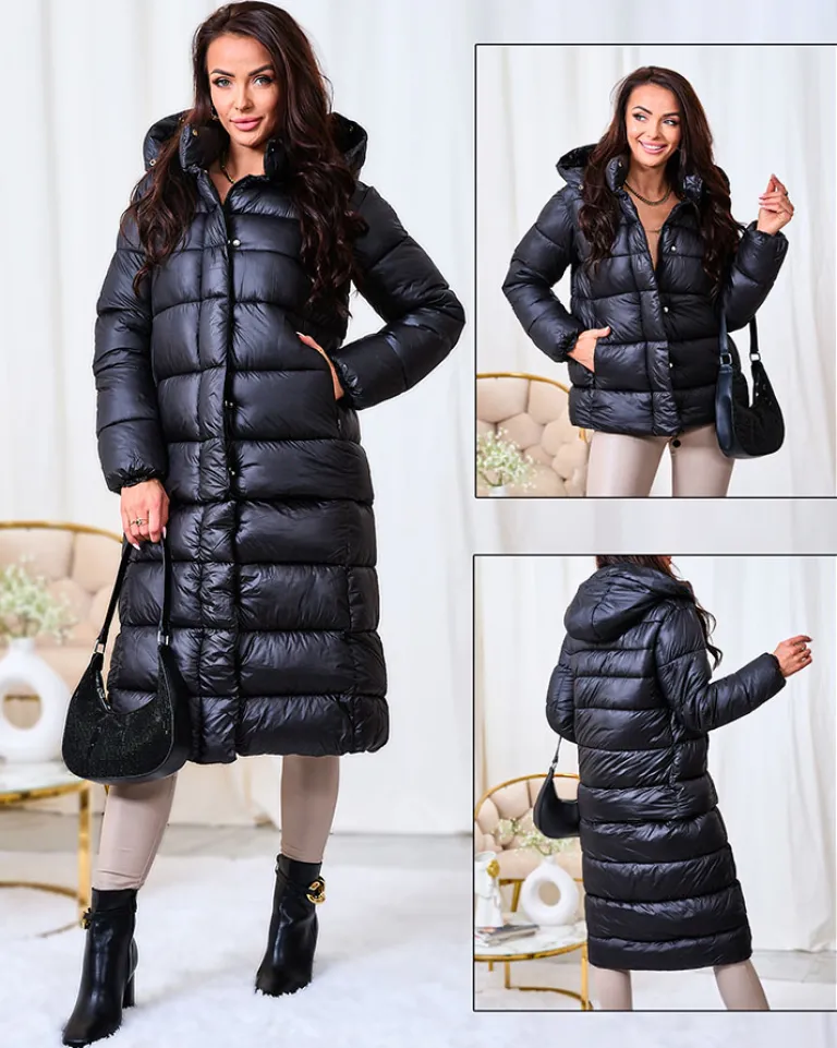 Czarna damska kurtka zimowa Kurtki / Marynarki / Płaszcze