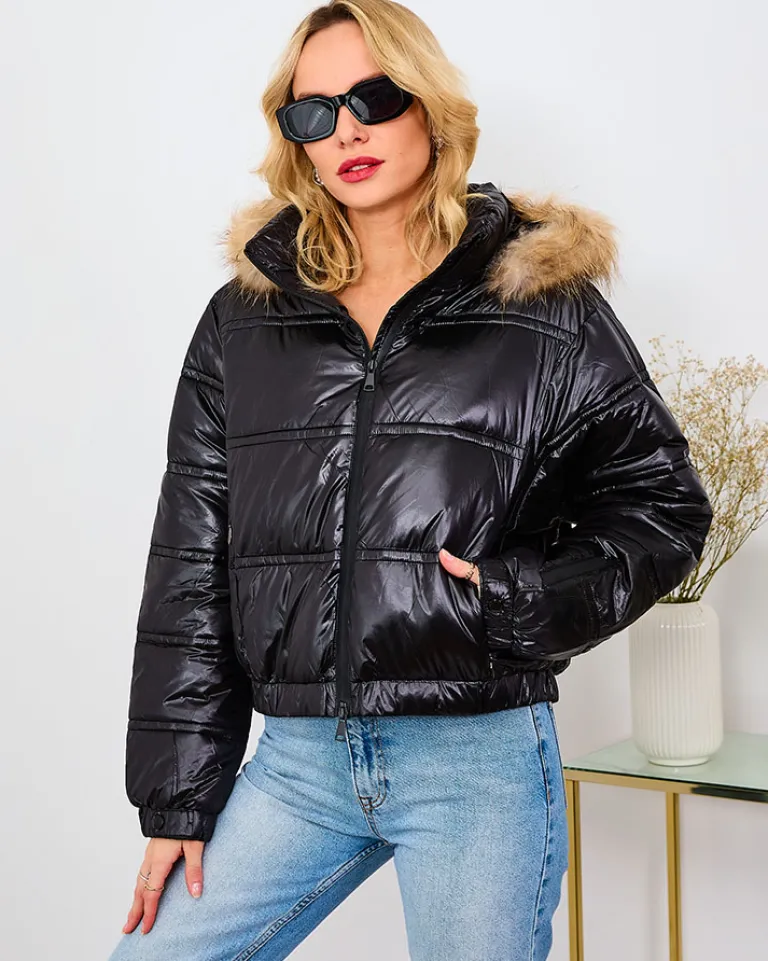 Best Czarna krótka kurtka damska Kurtki / Marynarki / Płaszcze