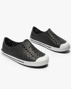 Czarne ażurowe dziecięce gumowe trampki Jiteri Chłopięce|Dziewczęce