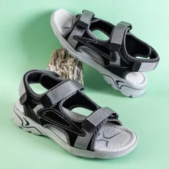 New Czarne chłopięce sandały na rzepy Asitop Chłopięce