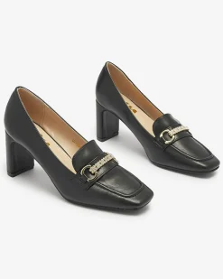 Clearance Czarne czółenka damskie na słupku Kolalic Klasyczne