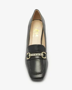 Clearance Czarne czółenka damskie na słupku Kolalic Klasyczne