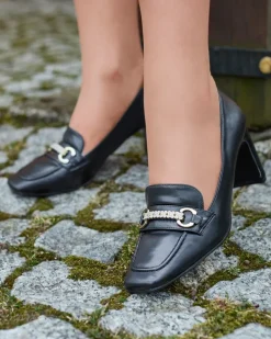 Clearance Czarne czółenka damskie na słupku Kolalic Klasyczne