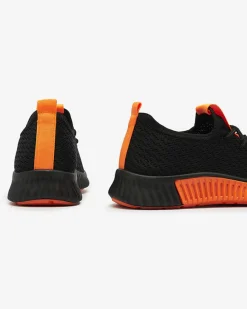 Discount Czarne damskie buty sportowe z pomarańzowymi wstawkami Keteti Damskie Bieganie, Ćwiczenia I Trening
