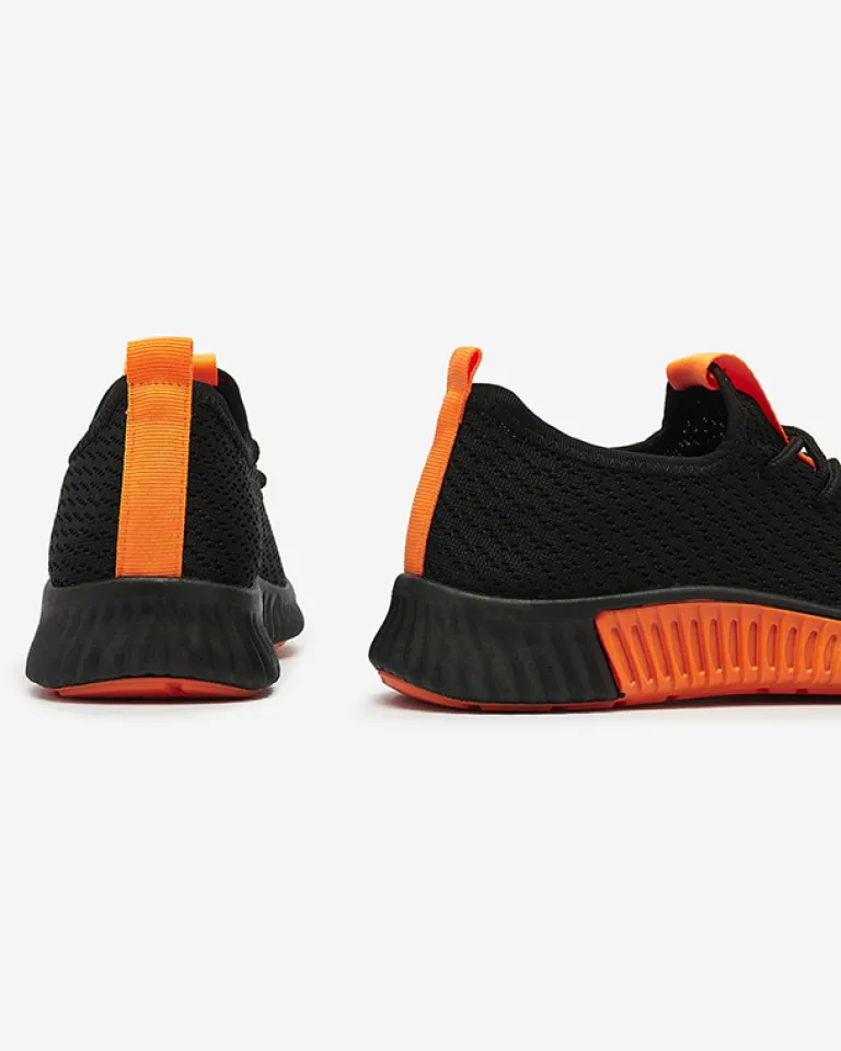 Discount Czarne damskie buty sportowe z pomarańzowymi wstawkami Keteti Damskie Bieganie, Ćwiczenia I Trening