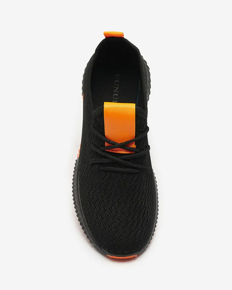 Discount Czarne damskie buty sportowe z pomarańzowymi wstawkami Keteti Damskie Bieganie, Ćwiczenia I Trening