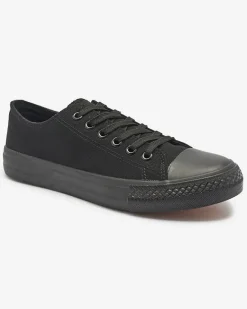 Clearance Czarne damskie klasyczne sznurowane trampki Ogisa Trampki