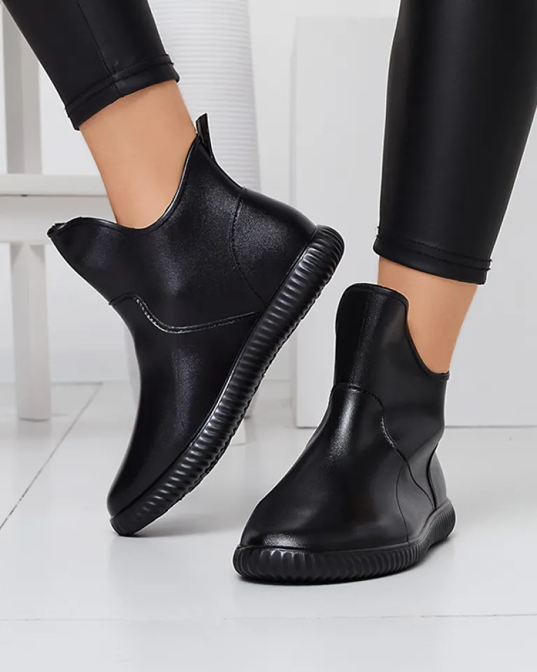 Discount Czarne damskie kalosze Alcada Kalosze Matowe