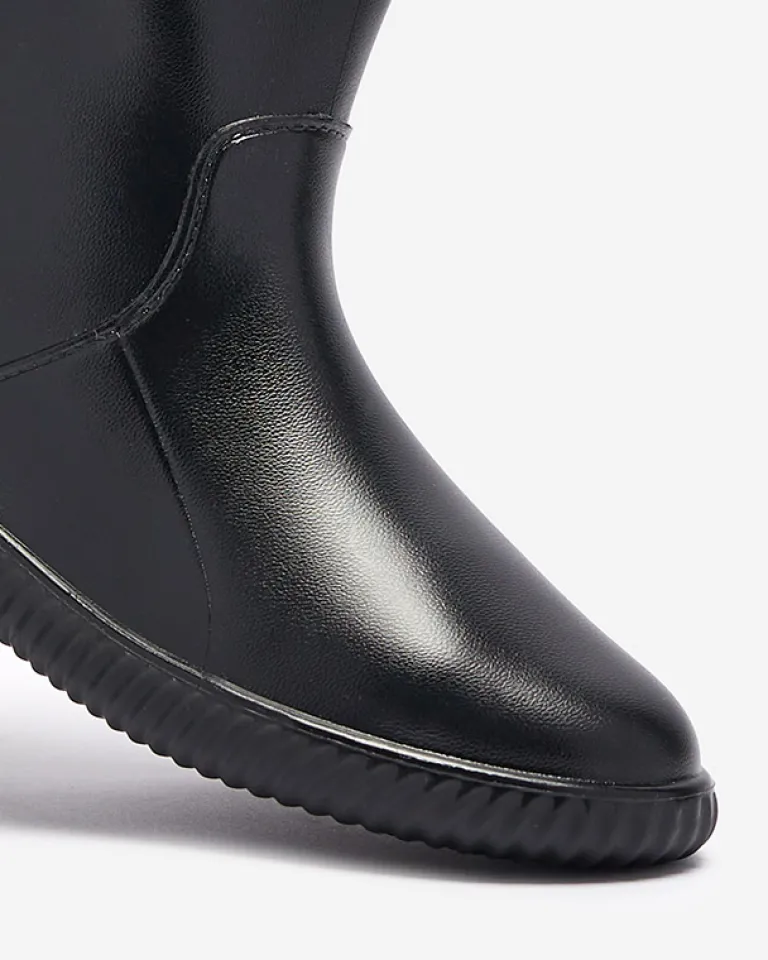 Discount Czarne damskie kalosze Alcada Kalosze Matowe