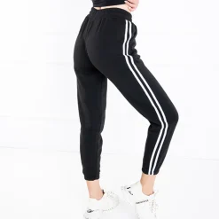Best Czarne damskie spodnie dresowe z lampasami Spodnie Dresowe