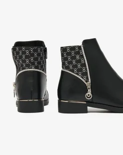 Clearance Czarne damskie botki a'la sztyblety Orlaenda Botki Z Grubym Ociepleniem|Sztyblety