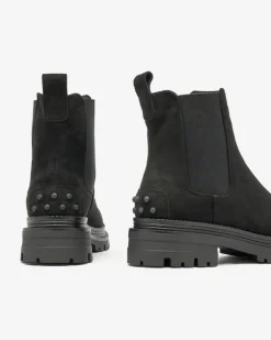 Best Czarne damskie ocieplane botki Comfy Walk Botki Z Delikatnym Ociepleniem|Botki Na Płaskim Obcasie