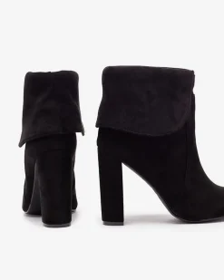 Best Czarne damskie botki na słupku Reirasa Botki Bez Ocieplenia|Botki Na Słupku