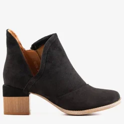 Clearance Czarne damskie botki na słupku Jeneuer Botki Bez Ocieplenia|Botki Na Słupku