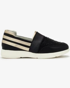 Sale Czarne dziecięce tenisówki slip - on Ciarala Dziewczęce