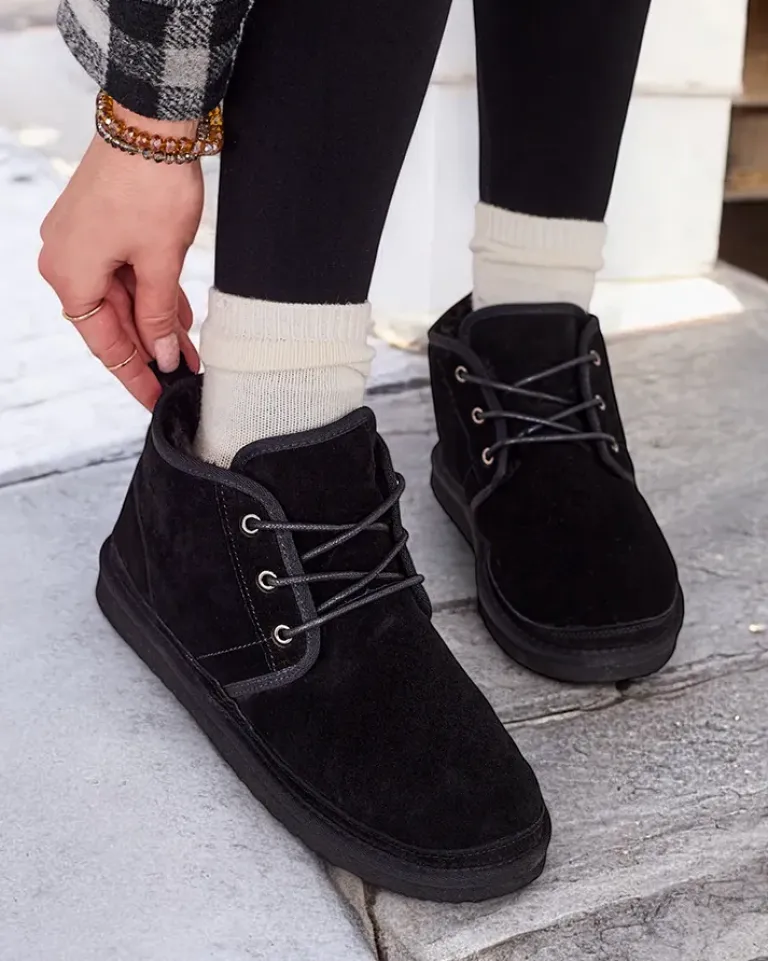 Sale Czarne męskie buty a'la śniegowce Gavin Śniegowce