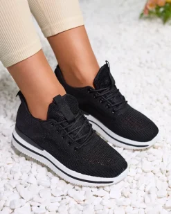 Best Czarne sportowe buty damskie Losoyta Damskie Sneakersy