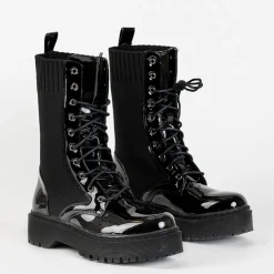 Hot Czarne workery z elastyczną wstawką Kukizo Workery|Botki Bez Ocieplenia