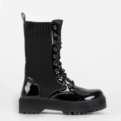 Hot Czarne workery z elastyczną wstawką Kukizo Workery|Botki Bez Ocieplenia