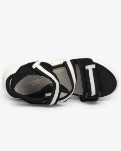 Czarno-białe dziecięce sandałki zapinane na rzepy Modis Dziewczęce