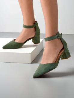 Czółenka damskie na niskim słupku Celle Buty Na Wielkie Wyjście|Klasyczne