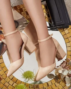 New Czółenka damskie na słupku Lilolla Buty Na Wielkie Wyjście|Sandały Na Słupku