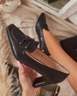 Online Czółenka damskie w kolorze czarnym Mokwell Klasyczne