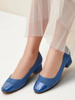 New Czółenka damskie na niskim słupku Penolle Klasyczne