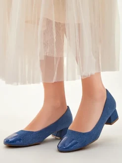 New Czółenka damskie na niskim słupku Penolle Klasyczne