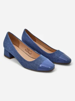 New Czółenka damskie na niskim słupku Penolle Klasyczne