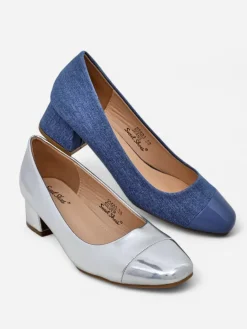 New Czółenka damskie na niskim słupku Penolle Klasyczne