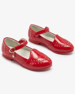 New Czerwone balerinki dziewczęce z dżetami Praja Dziewczęce