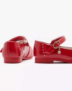 New Czerwone balerinki dziewczęce z dżetami Praja Dziewczęce