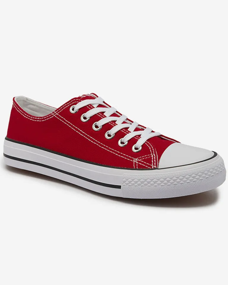 Clearance Czerwone damskie klasyczne sznurowane trampki Ogisa Trampki