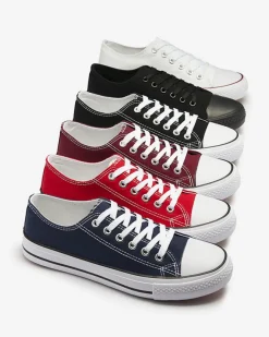 Clearance Czerwone damskie klasyczne sznurowane trampki Ogisa Trampki