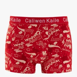 Hot Czerwone świąteczne bokserki męskie Majtki