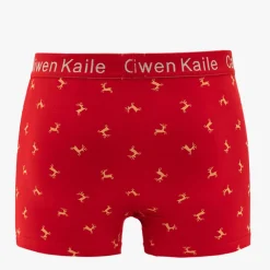 Clearance Czerwone świąteczne bokserki męskie Majtki