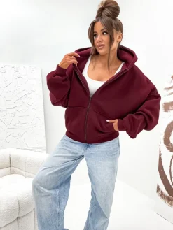 Discount Damska bawełniana ocieplana bluza butterfly Bluzy