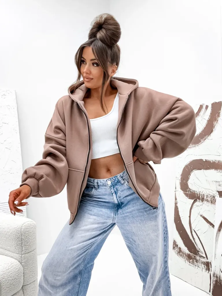 Discount Damska bawełniana ocieplana bluza butterfly Bluzy