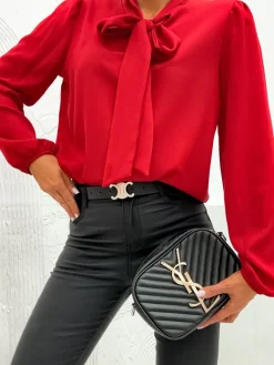 Sale Damska bluzka z kokardą Bluzki / Koszule / Koszulki