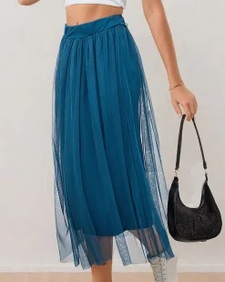 Best Damska dwuwarstwowa spódnica midi Spódnice