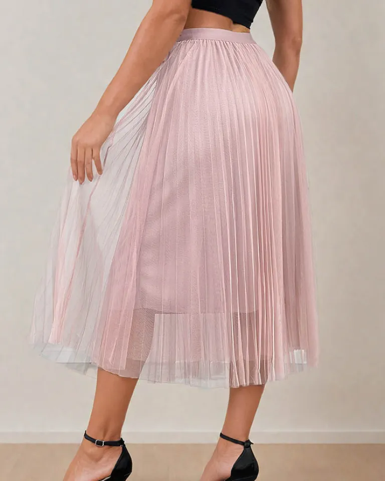 Best Damska dwuwarstwowa spódnica midi Spódnice