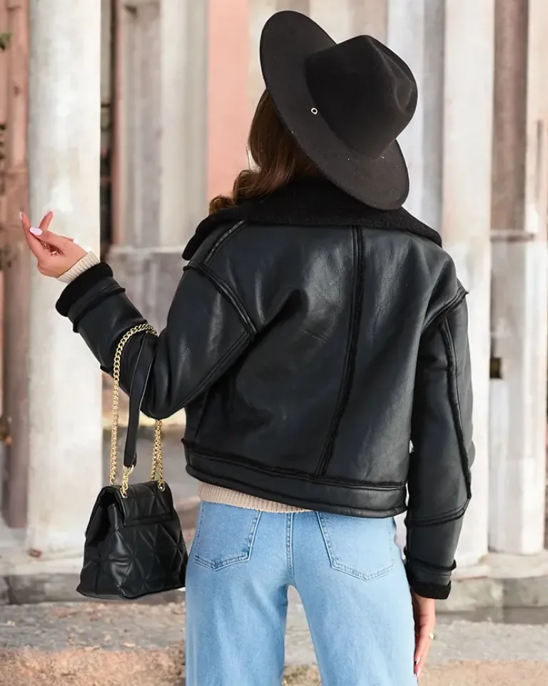 Best Damska kurtka eko skórzana z kożuszkiem w kolorze m Kurtki / Marynarki / Płaszcze