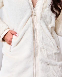 Best Damska kurtka zimowa dwustronna w kolorze ecru Kurtki / Marynarki / Płaszcze