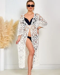 Discount Damska narzutka plażowa koronkowa Narzutka Plażowa
