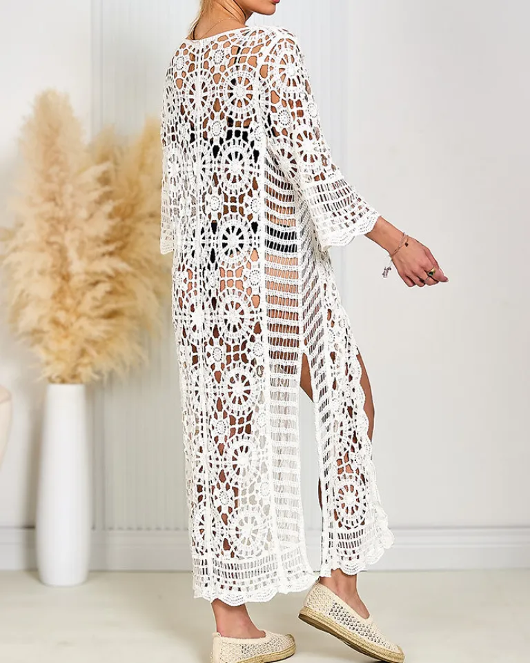 Discount Damska narzutka plażowa koronkowa Narzutka Plażowa