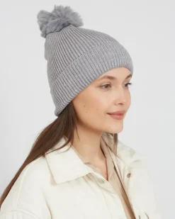 Clearance Damska ocieplana czapka z pomponem Damskie Czapki I Kapelusze